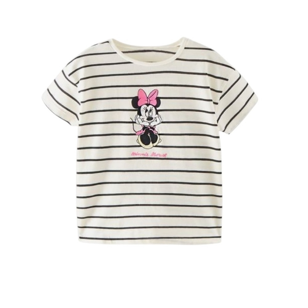 Zara |Kids Disney Minnie Mouse Striped Short Sleeve Tee Shirt -Size 4-5 years